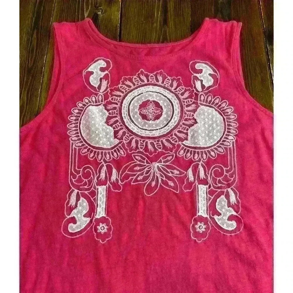 Soft Surroundings Womens Size Large Embroidered Tank Sleeveless Pink - Picture 5 of 7
